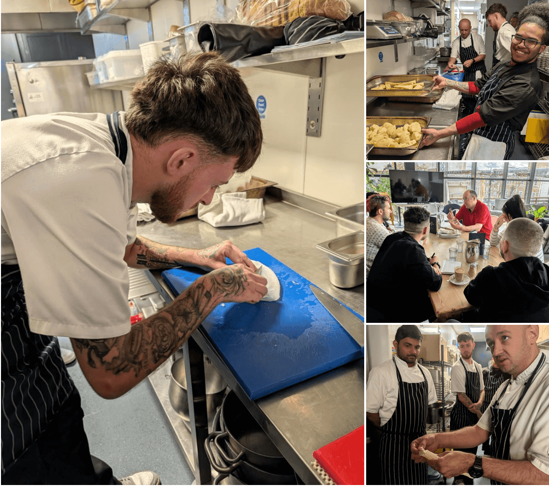 Chefs at work in a kitchen